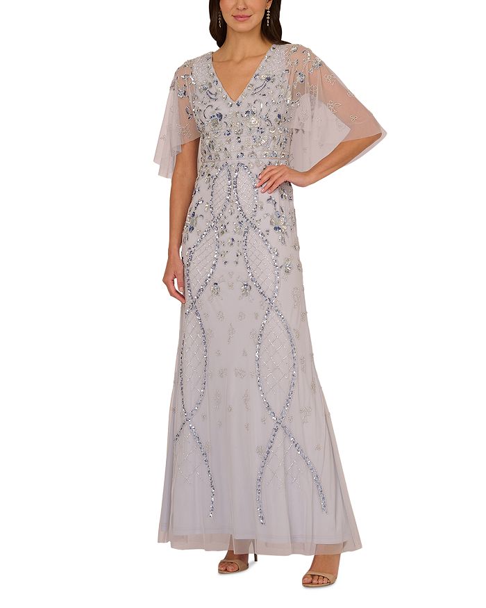 Бусированное платье Adrianna Papell, синий
Бусированное платье Adrianna Papell, синий