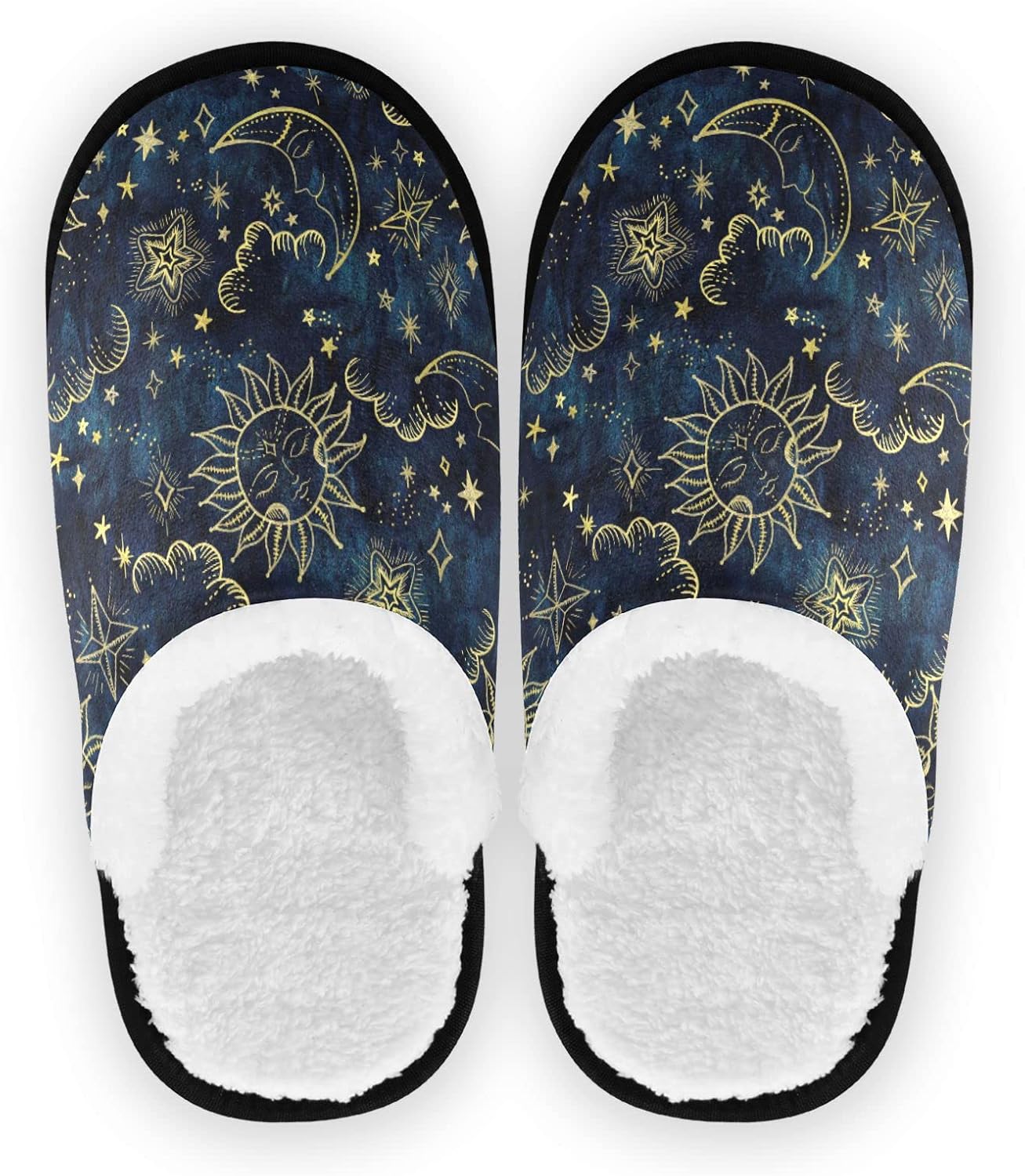 Домашние тапочки JHKKU из мягкого ворса, теплые, нескользящие, для женщин и мужчин, уютные, для дома и путешествий, Vintage Sun Moon Star
Домашние тапочки JHKKU из мягкого ворса, теплые, нескользящие, для женщин и мужчин, уютные, для дома и путешествий, Vintage Sun Moon Star