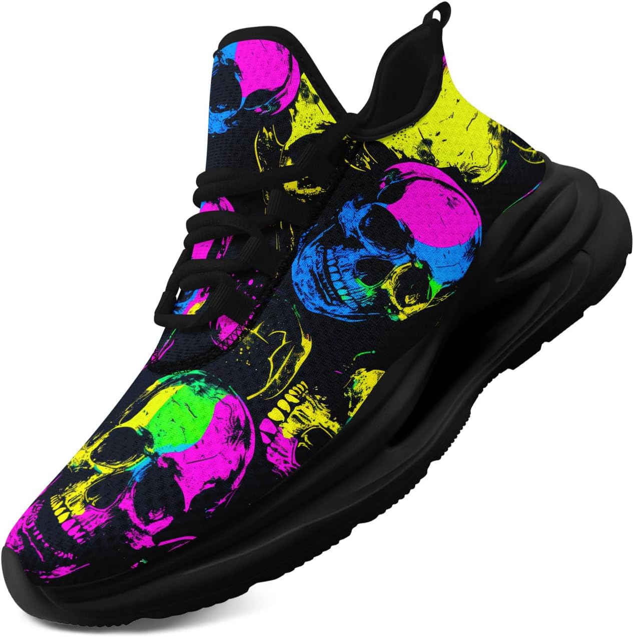 Мужские кроссовки с граффити в стиле фанк, сетчатые спортивные теннисные туфли с изображением черепа, легкие повседневные кроссовки для бега на Хэллоуин Coolcustomize, черный
Мужские кроссовки с граффити в стиле фанк, сетчатые спортивные теннисные туфли с изображением черепа, легкие повседневные кроссовки для бега на Хэллоуин Coolcustomize, черный