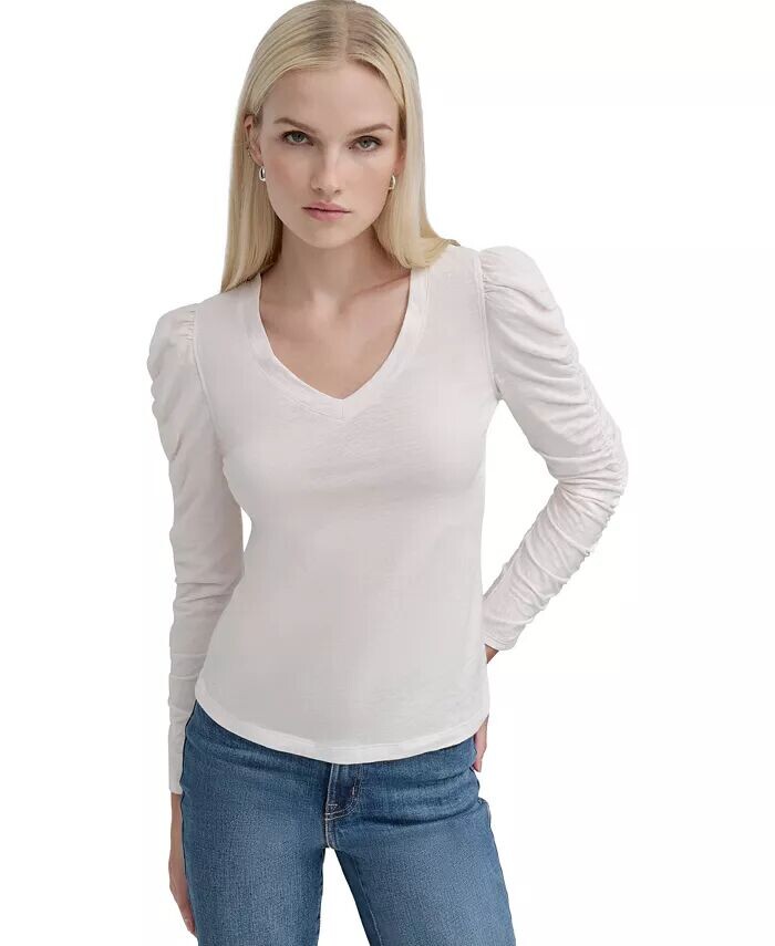Топ Petite с длинными рукавами и присборенной отделкой DKNY Jeans, слоновая кость/кремовый
Топ Petite с длинными рукавами и присборенной отделкой DKNY Jeans, слоновая кость/кремовый