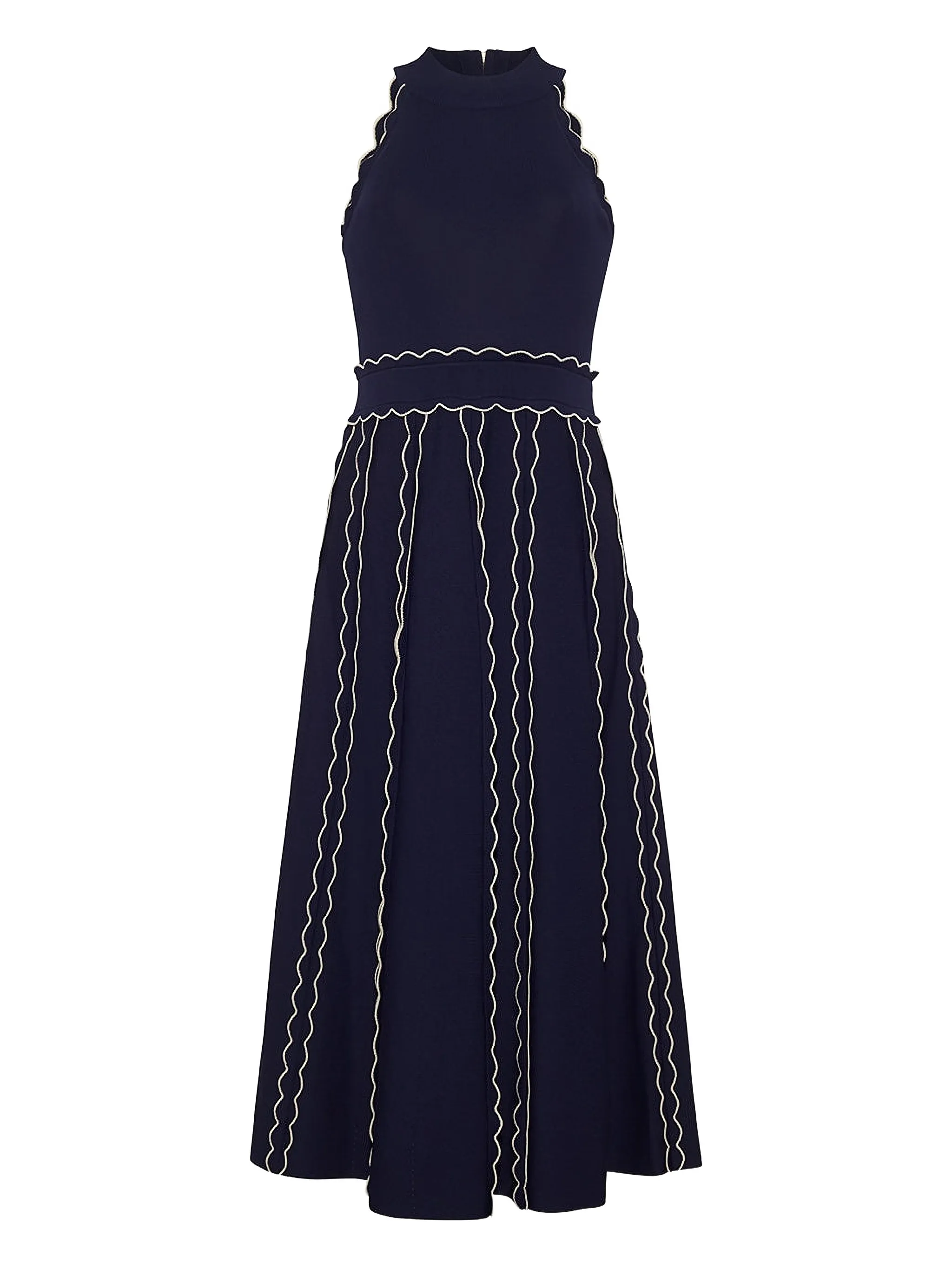 Фестончатое трикотажное платье миди от Rosendale Cara Cara, синий
Фестончатое трикотажное платье миди от Rosendale Cara Cara, синий