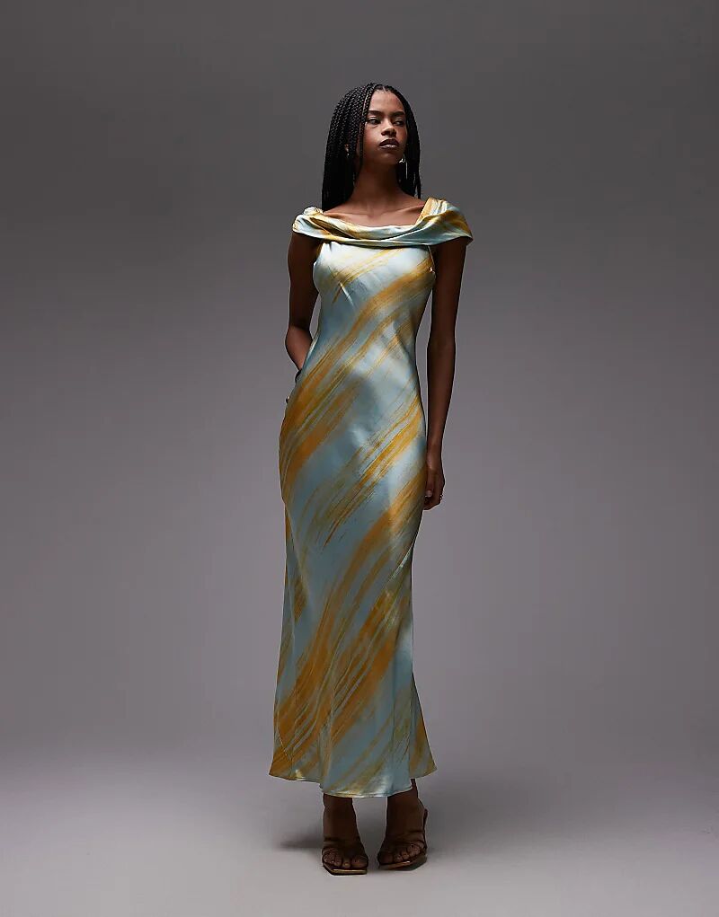 Платье макси Topshop с драпированными плечами и размытым принтом ржавчины
Платье макси Topshop с драпированными плечами и размытым принтом ржавчины