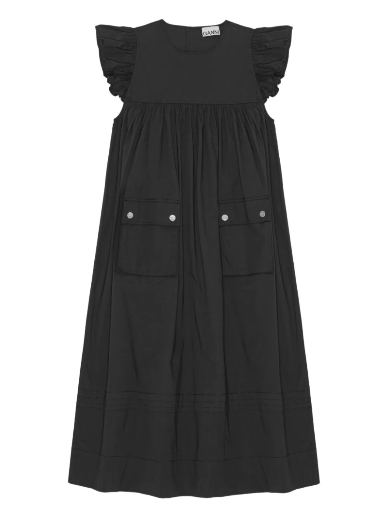GANNI платье миди с карманами карго, черный
GANNI платье миди с карманами карго, черный