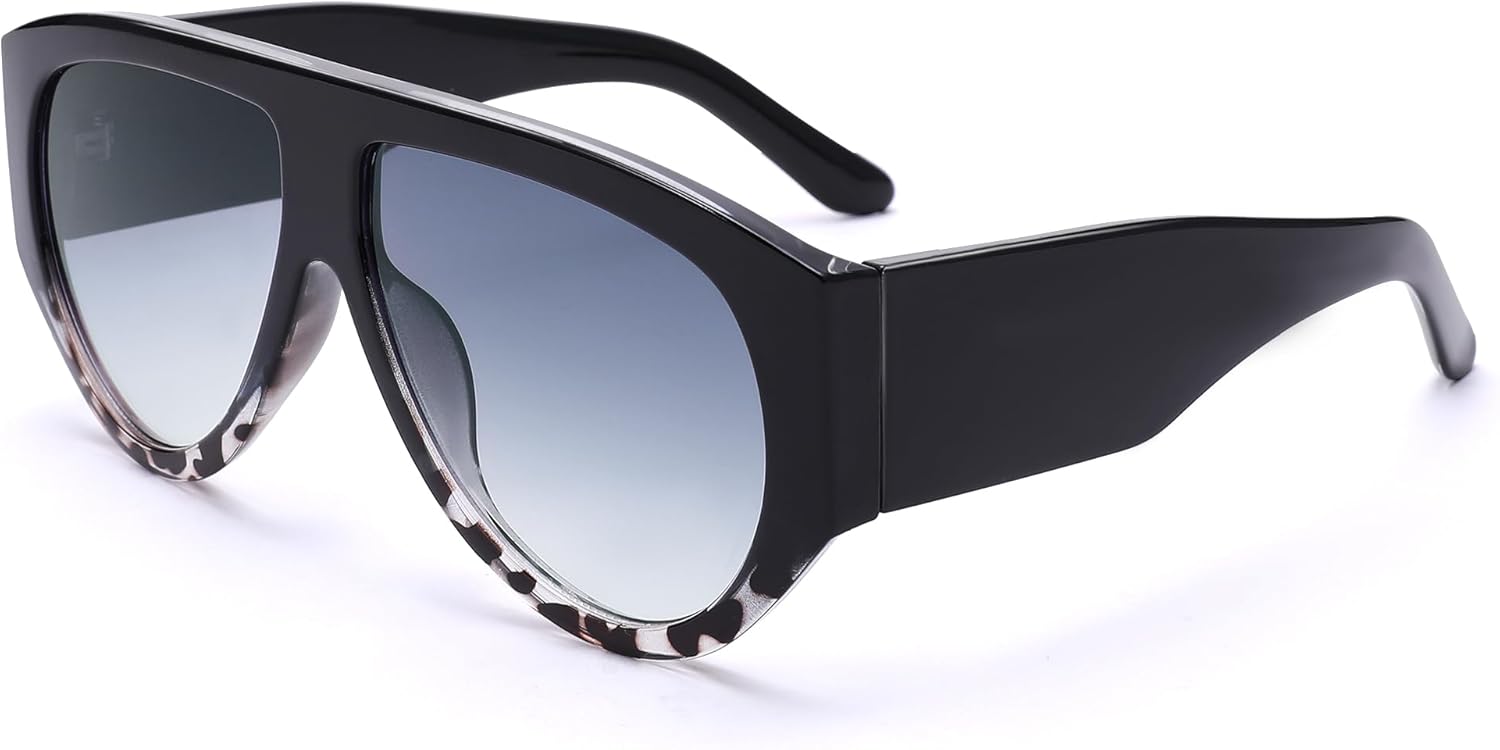 Солнцезащитные очки SCVGVER большого размера для женщин, очки-авиаторы для женщин и мужчин, ретро-очки в стиле 70-х, защита от УФ-излучения UV400, A4 - Black Leopard Frame - Gradient Gray Lens
Солнцезащитные очки SCVGVER большого размера для женщин, очки-авиаторы для женщин и мужчин, ретро-очки в стиле 70-х, защита от УФ-излучения UV400, A4 - Black Leopard Frame - Gradient Gray Lens