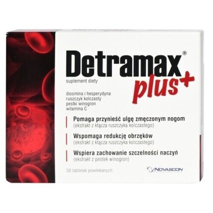 Detramax Plus 30 таблеток помогает снять усталость ног с витамином С, Novascon
Detramax Plus 30 таблеток помогает снять усталость ног с витамином С, Novascon