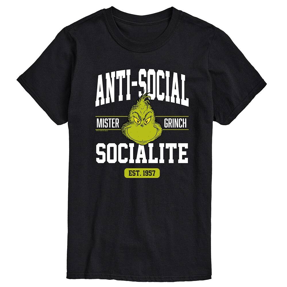 Мужская футболка с рисунком Dr. Seuss Grinch Anti Social Socialite Licensed Character, черный
Мужская футболка с рисунком Dr. Seuss Grinch Anti Social Socialite Licensed Character, черный