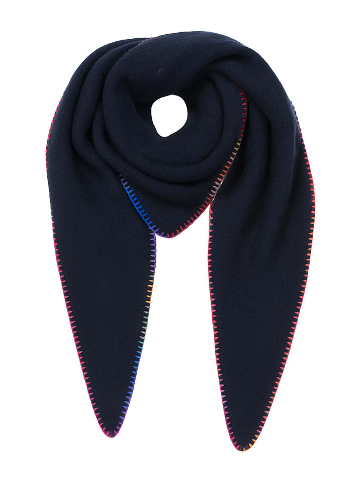 Треугольный шарф с цветной декоративной строчкой по краю темно-синего цвета Faera
Треугольный шарф с цветной декоративной строчкой по краю темно-синего цвета Faera