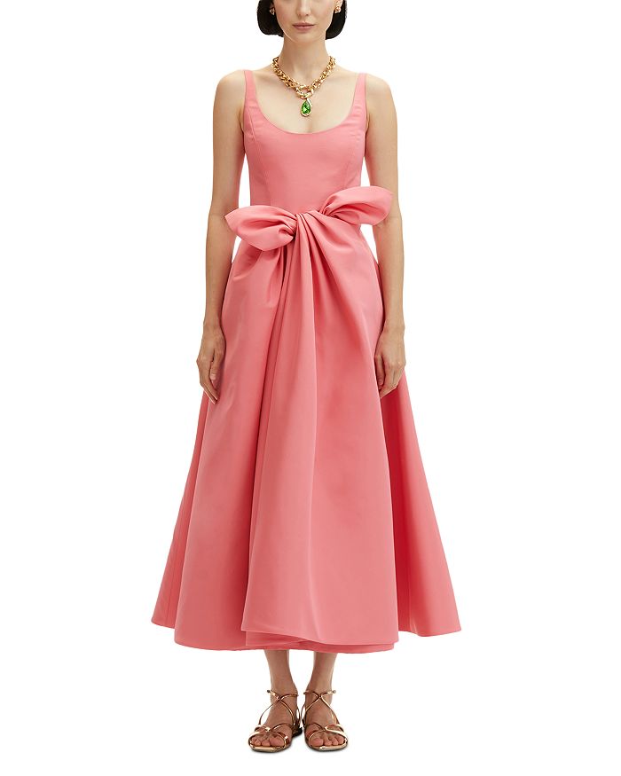 Платье без рукавов с круглым вырезом и бантом Oscar de la Renta, красный
Платье без рукавов с круглым вырезом и бантом Oscar de la Renta, красный