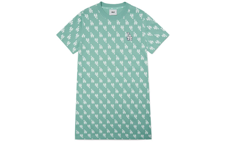 Женское платье с коротким рукавом светло-мятного цвета MLB 
Женское платье с коротким рукавом светло-мятного цвета MLB