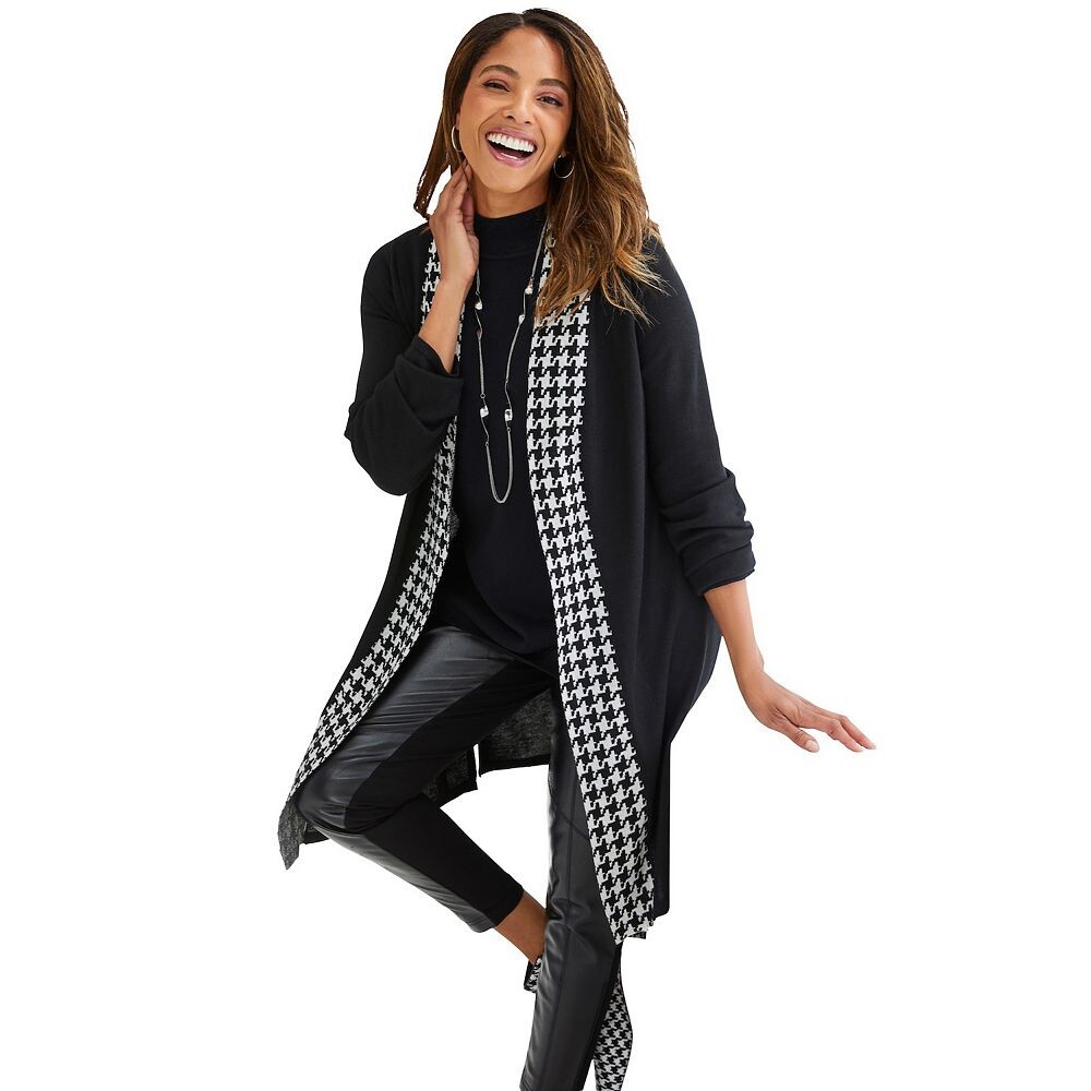 Женский тонкий кардиган больших размеров Jessica London, цвет Ivory Houndstooth
Женский тонкий кардиган больших размеров Jessica London, цвет Ivory Houndstooth