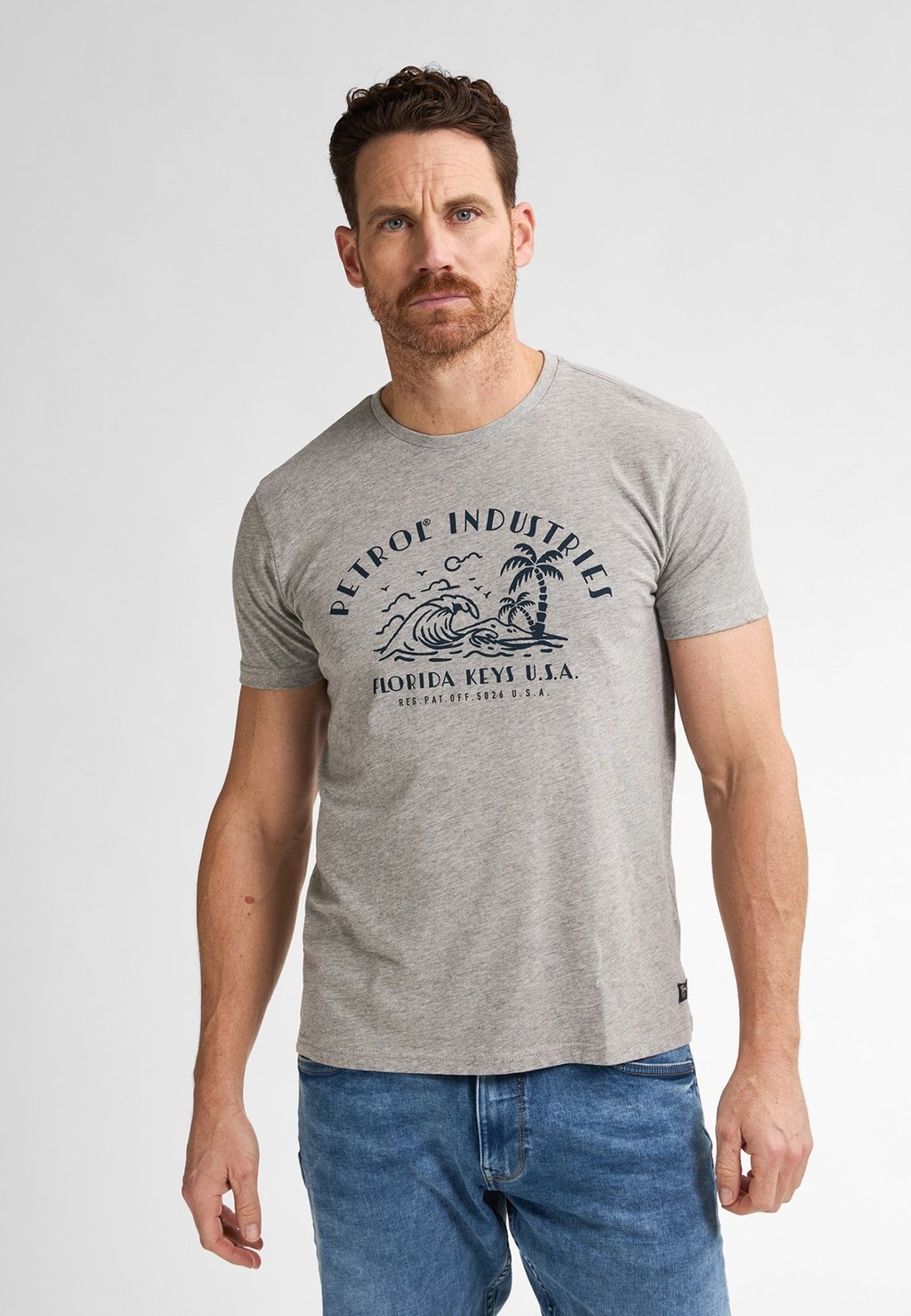 Футболка с принтом 3 PACK Petrol Industries, серый 
Футболка с принтом 3 PACK Petrol Industries, серый