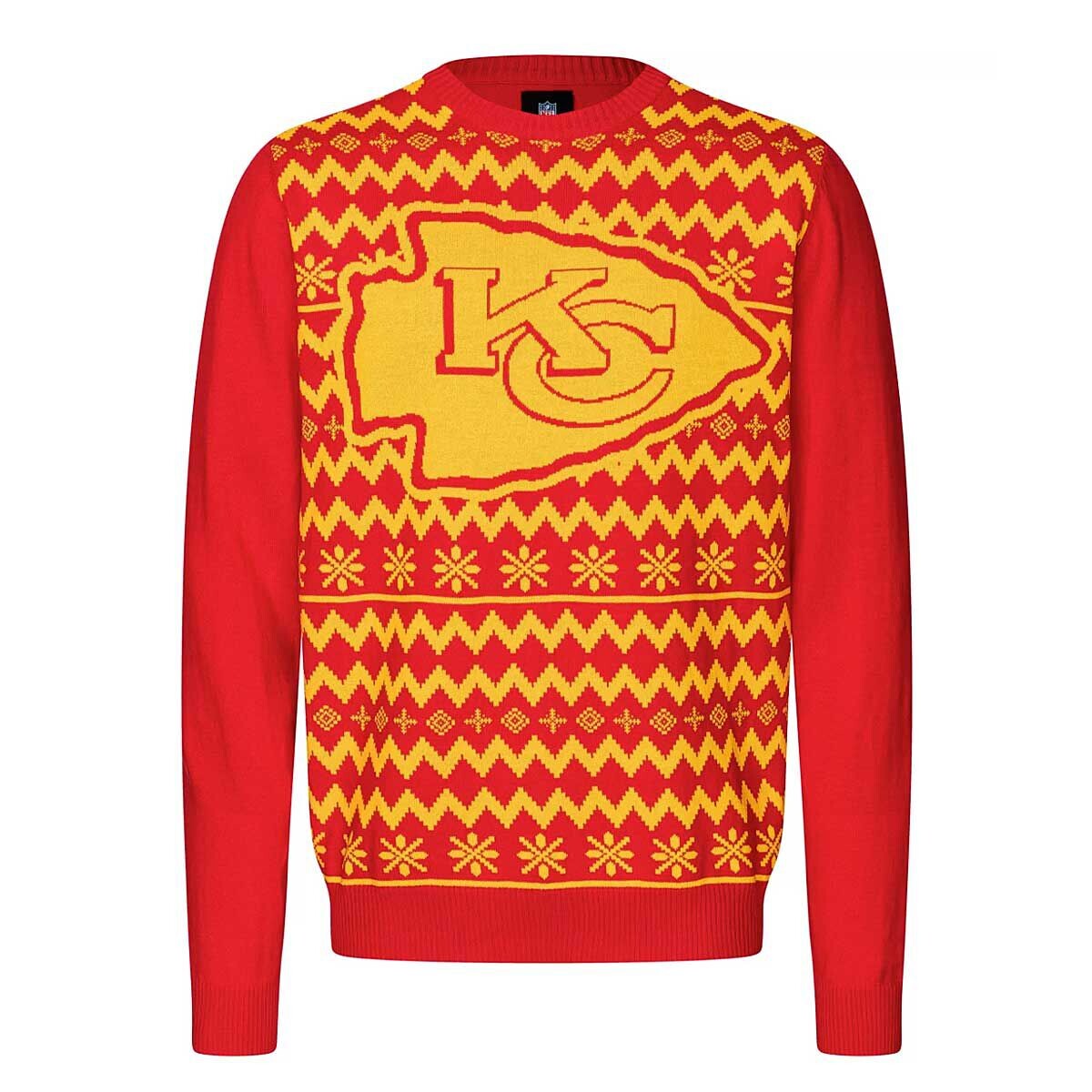 Свитер NFL Kansas City Chiefs Ugly Christmas Sweater Foco, цвет Red -Yellow 
Свитер NFL Kansas City Chiefs Ugly Christmas Sweater Foco, цвет Red -Yellow