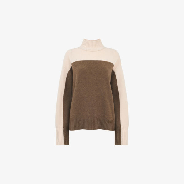 Шерстяной джемпер с цветными блоками Whistles, бежевый
Шерстяной джемпер с цветными блоками Whistles, бежевый