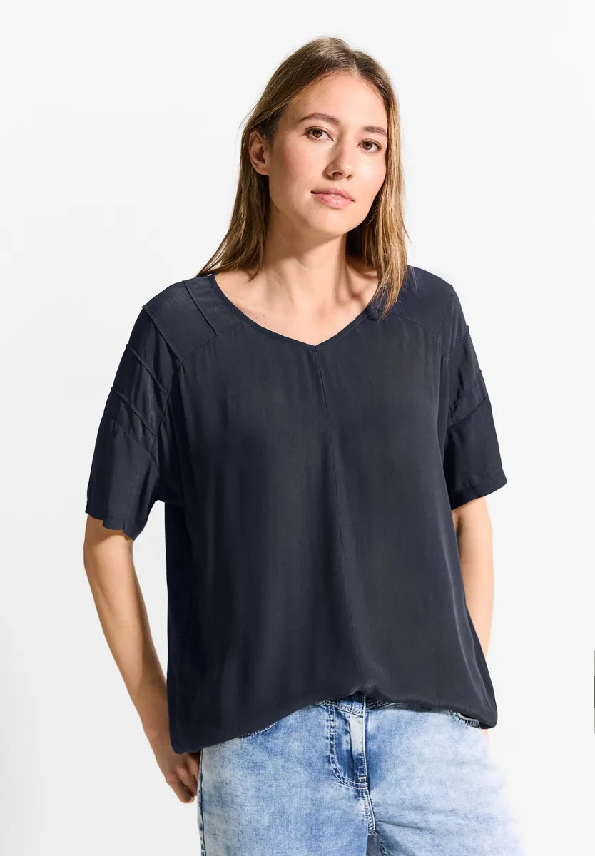 Блузка Cecil с короткими рукавами и V-образным вырезом, синий
Блузка Cecil с короткими рукавами и V-образным вырезом, синий