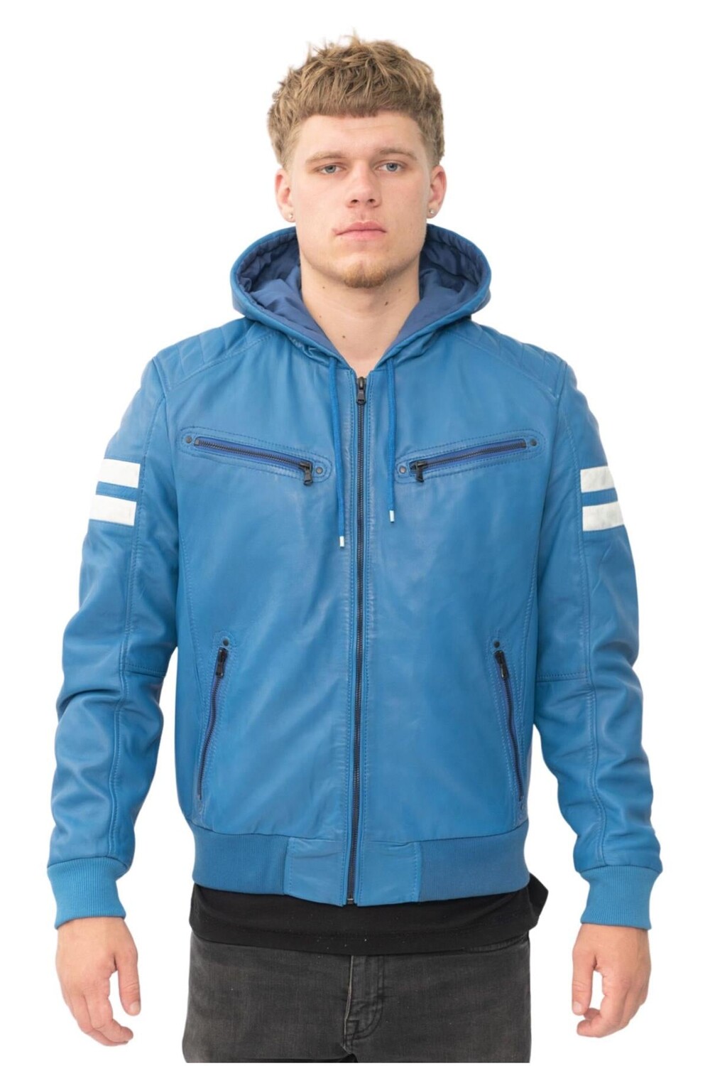 Кожаный бомбер в стиле ретро с капюшоном для скопье Infinity Leather, синий
Кожаный бомбер в стиле ретро с капюшоном для скопье Infinity Leather, синий