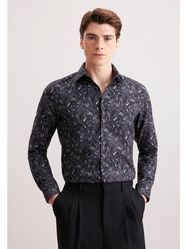 Тонкая фланелевая рубашка серого цвета Seidensticker
Тонкая фланелевая рубашка серого цвета Seidensticker