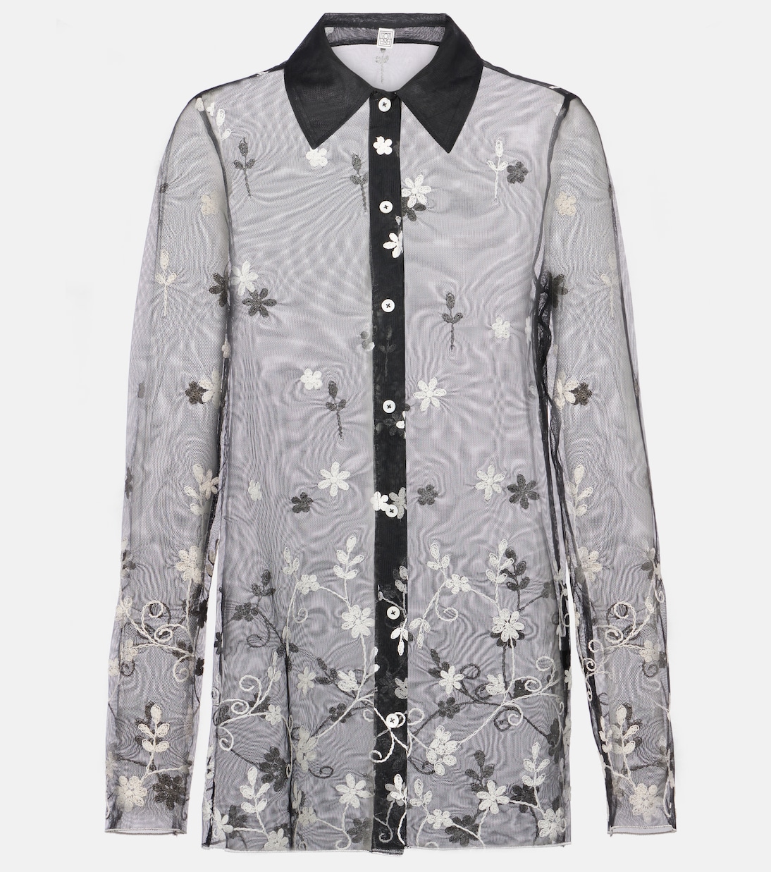 Вышитая полупрозрачная рубашка Toteme, Black/White
Вышитая полупрозрачная рубашка Toteme, Black/White