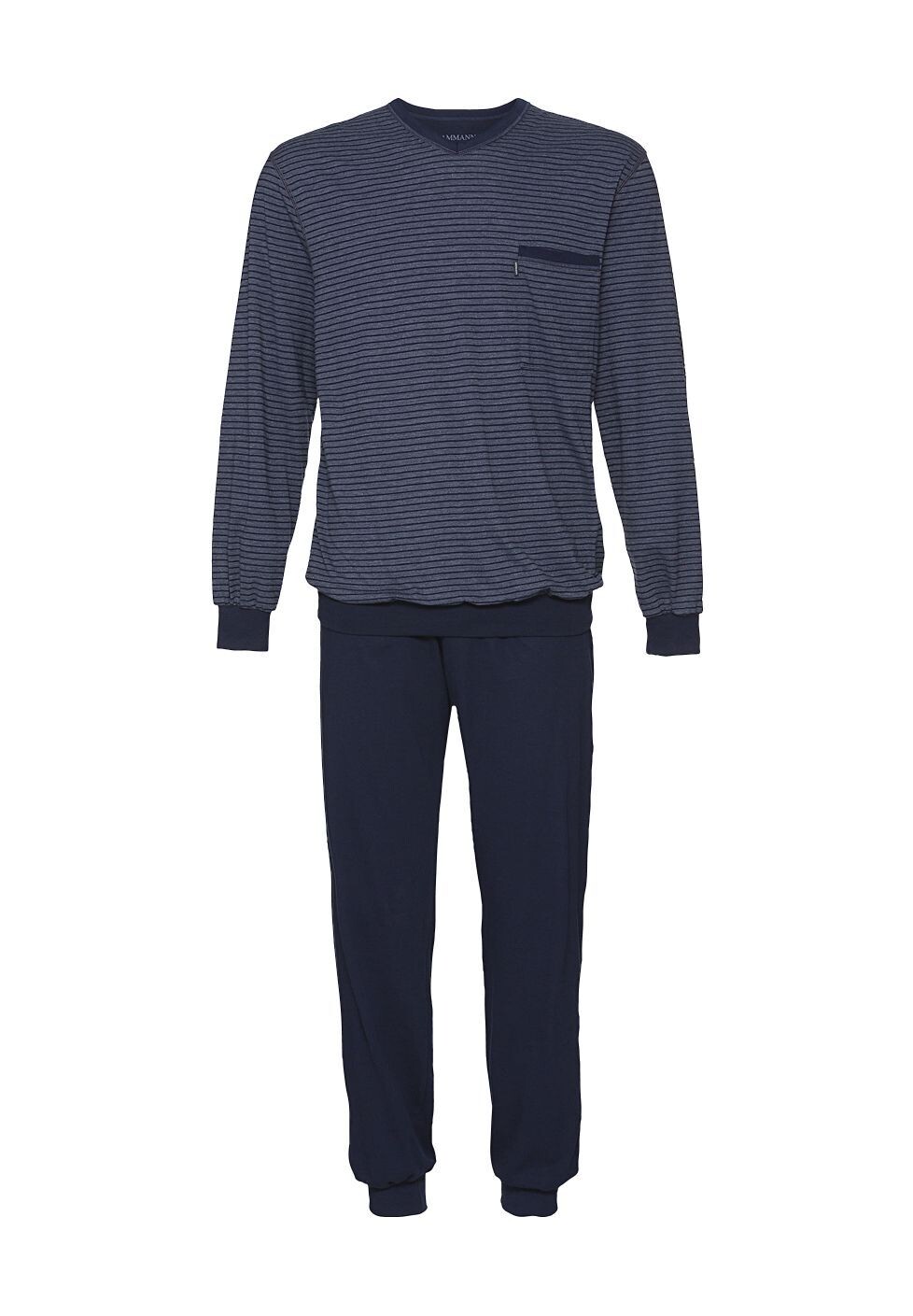 Мужская пижама с нагрудным карманом и v-образным вырезом AMMANN, синий
Мужская пижама с нагрудным карманом и v-образным вырезом AMMANN, синий