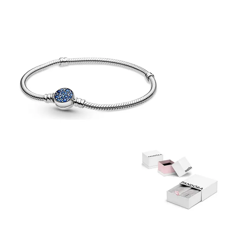 Pandora Браслет Moments Sparkling Blue Disc со змеиной цепью и застежкой-защелкой
Pandora Браслет Moments Sparkling Blue Disc со змеиной цепью и застежкой-защелкой
