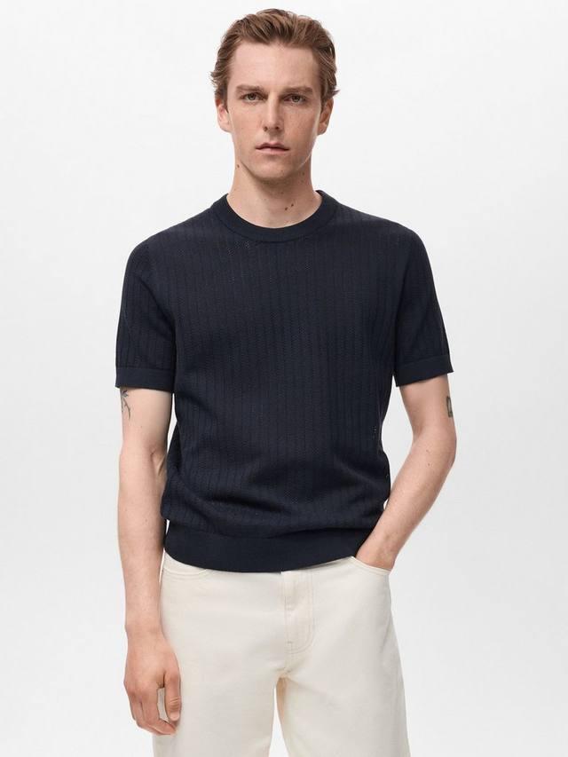 Хлопковая футболка Puntet Regular Fit с короткими рукавами Mango, Navy
Хлопковая футболка Puntet Regular Fit с короткими рукавами Mango, Navy