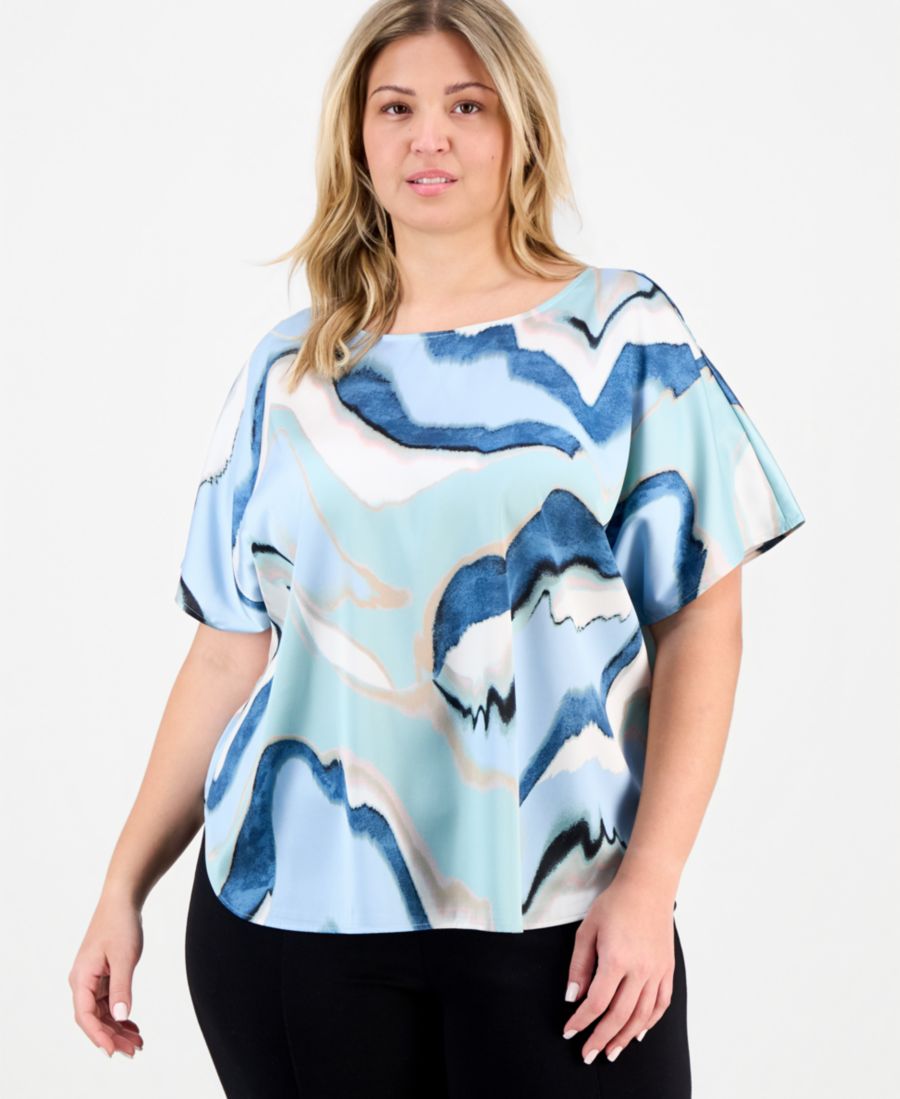 Топ с принтом и вырезом-лодочкой больших размеров Anne Klein, Opal Blue Multi
Топ с принтом и вырезом-лодочкой больших размеров Anne Klein, Opal Blue Multi