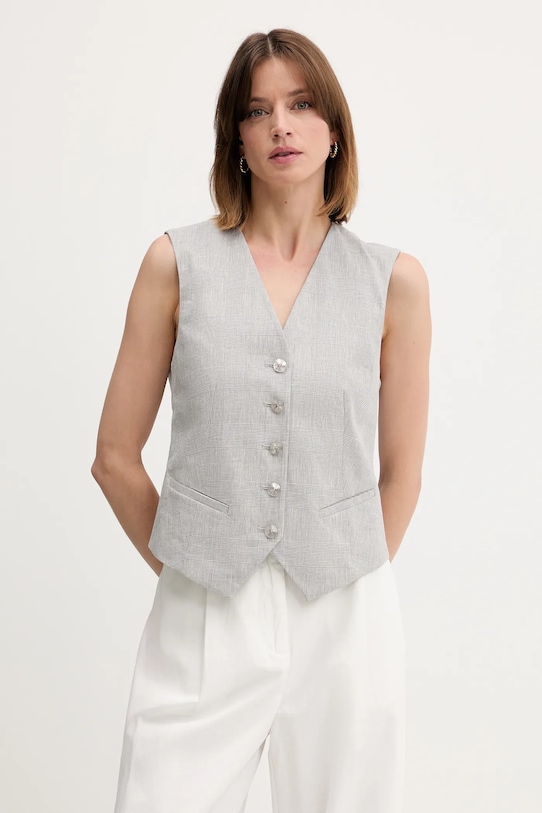 Жилет с добавлением льна Sisley, серый 
Жилет с добавлением льна Sisley, серый
