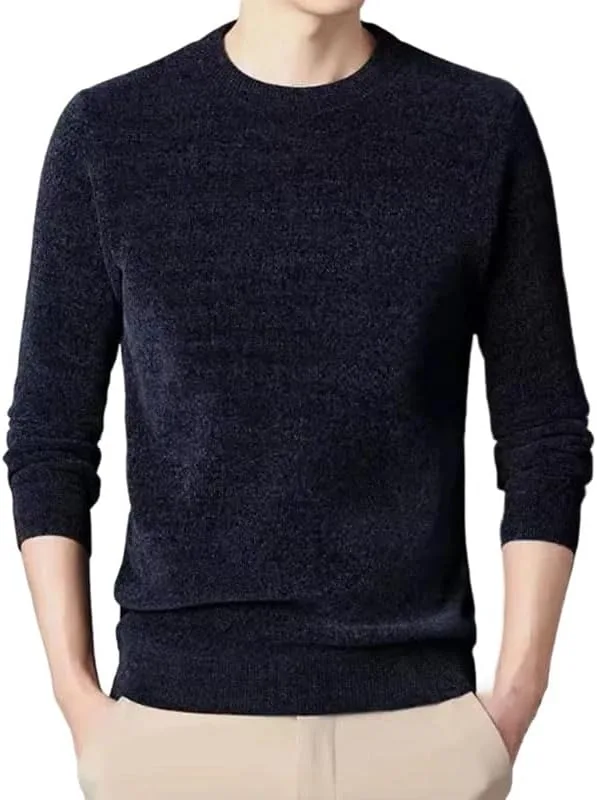 Мужской свитер с круглым вырезом, плотный и теплый
Мужской свитер с круглым вырезом, плотный и теплый