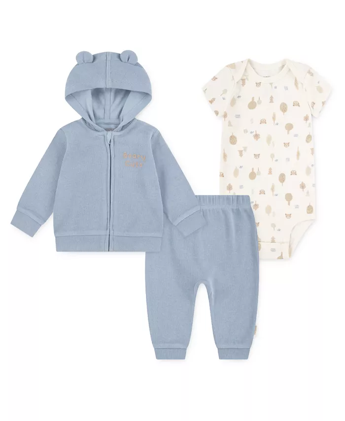 Комплект для мальчика: боди с короткими рукавами, худи и штаны, 3 предмета Huggies, синий
Комплект для мальчика: боди с короткими рукавами, худи и штаны, 3 предмета Huggies, синий