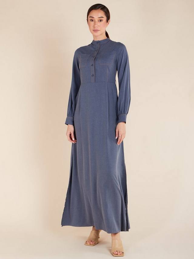 Классическое платье-рубашка макси Aab, синий
Классическое платье-рубашка макси Aab, синий