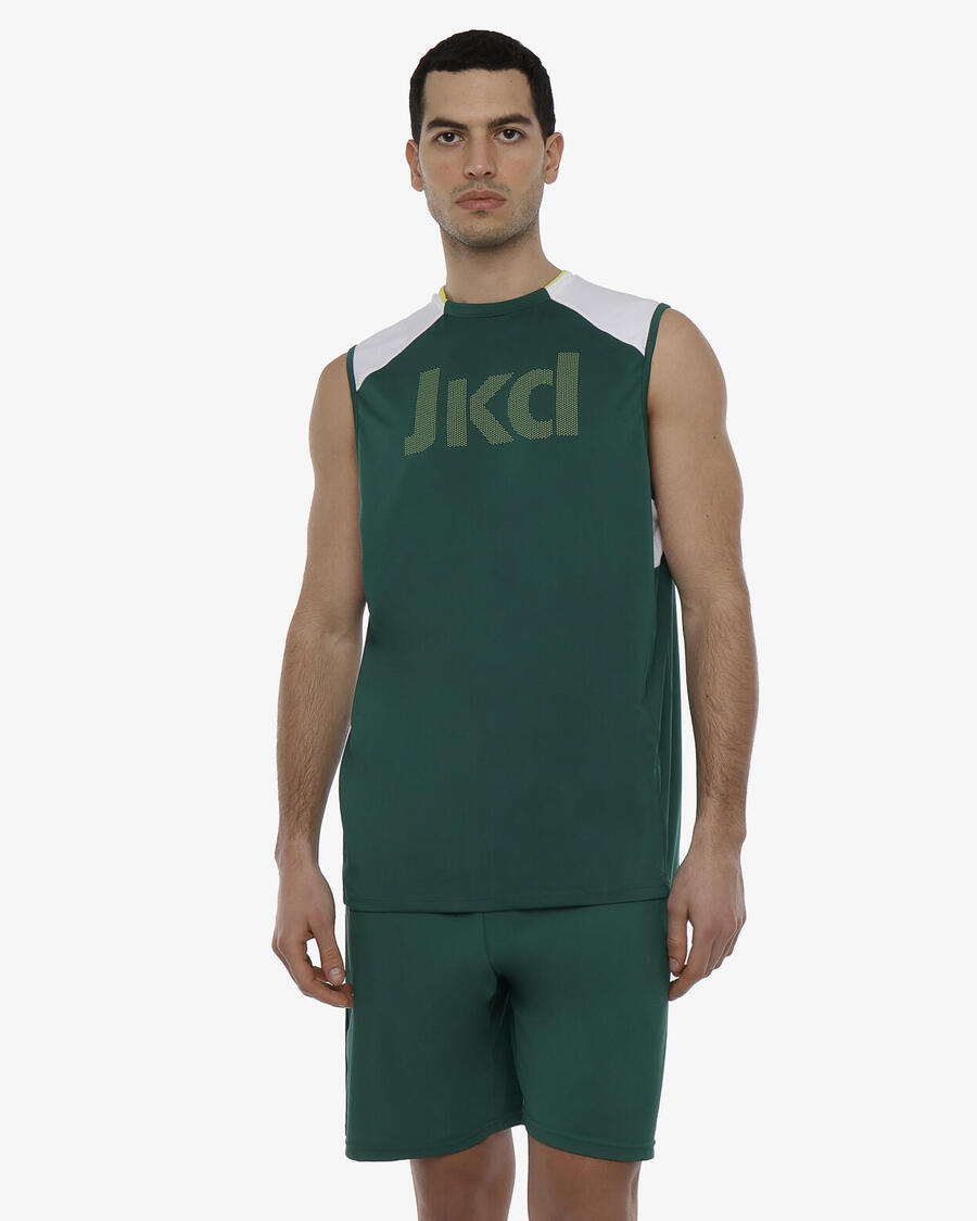 JAKED Темно-зеленая с белым синтетическая фитнес-футболка для мужчин
JAKED Темно-зеленая с белым синтетическая фитнес-футболка для мужчин