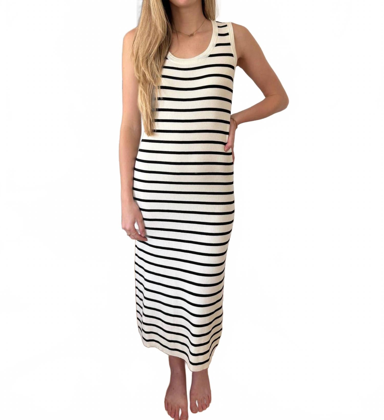 Nacera Knit Striped Tank Midi Dress в кремовом цвете FRNCH
Nacera Knit Striped Tank Midi Dress в кремовом цвете FRNCH