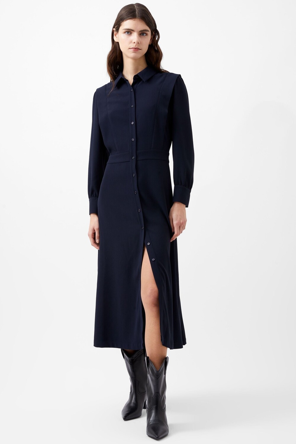 Платье из крепа «Брина» на пуговицах French Connection, синий
Платье из крепа «Брина» на пуговицах French Connection, синий