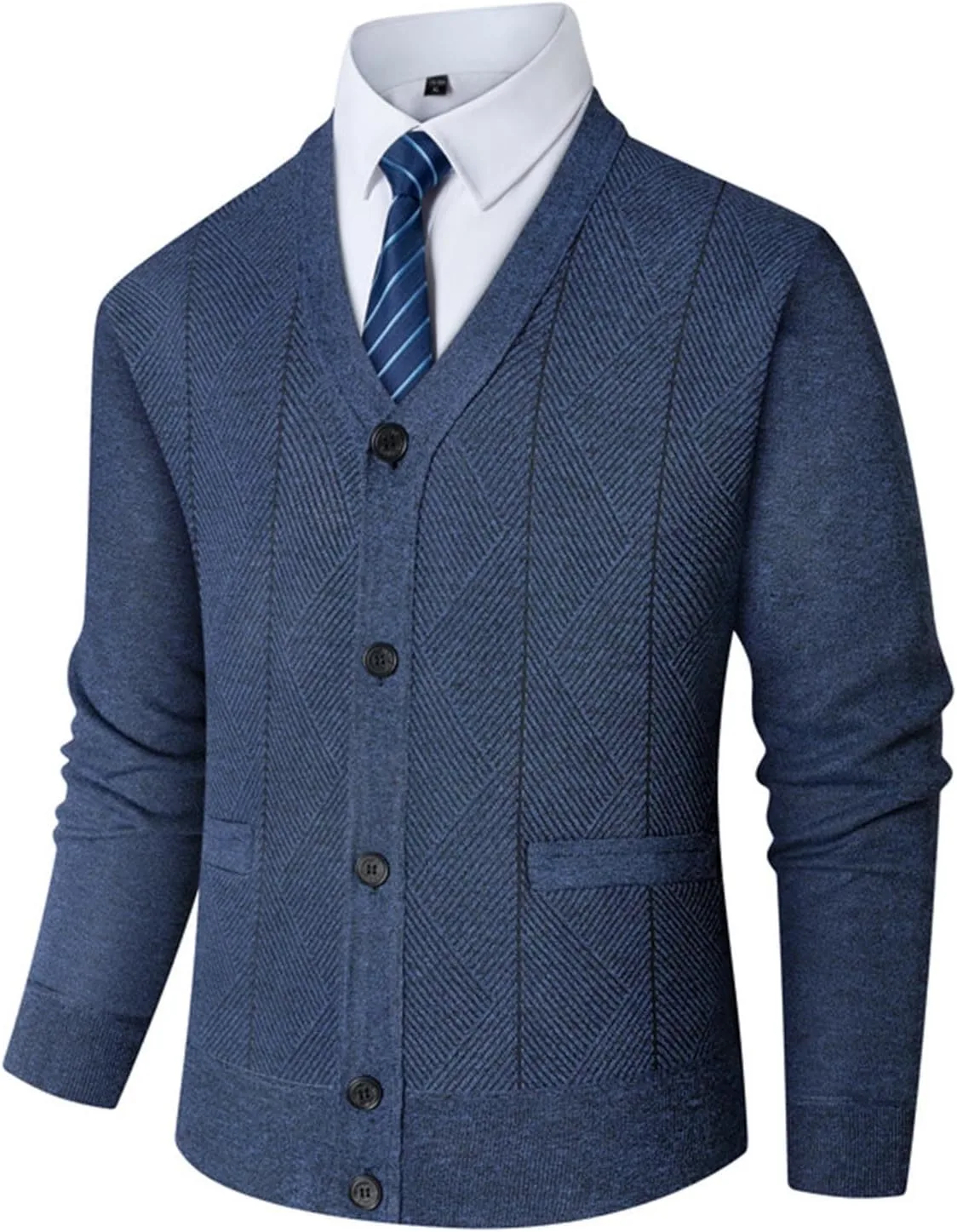 Кардиган мужской V-образный вырез с карманами
Кардиган мужской V-образный вырез с карманами