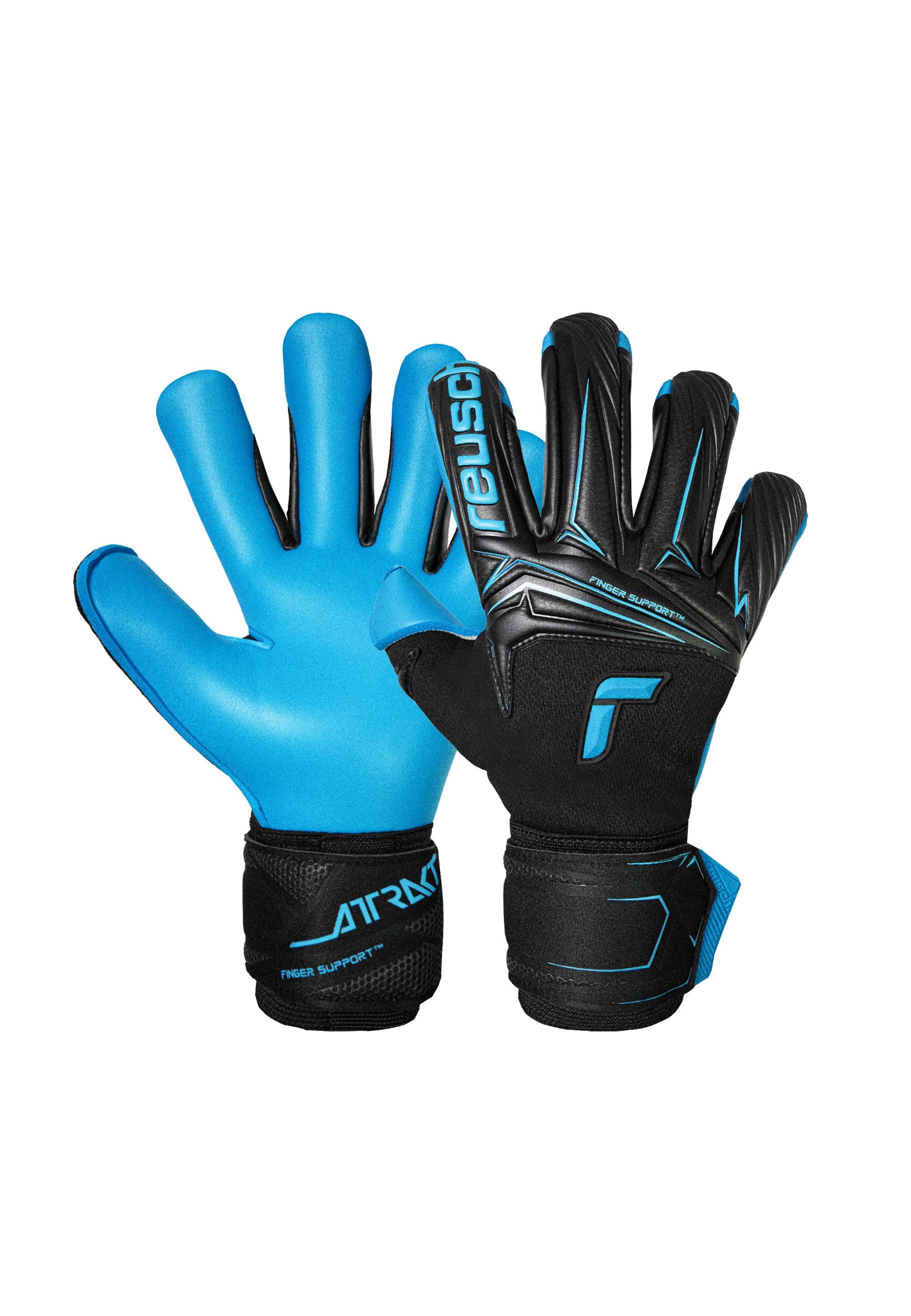 REUSCH Атлетические перчатки 'Attrakt Aqua Finger Support' в синем и черном цвете
REUSCH Атлетические перчатки 'Attrakt Aqua Finger Support' в синем и черном цвете