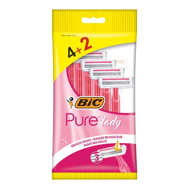 Одноразовые бритвы Pure 3 для женщин (6 шт.) Bic
Одноразовые бритвы Pure 3 для женщин (6 шт.) Bic