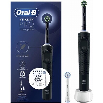 Braun Oral-B Vitality Pro - черная электрическая зубная щетка
Braun Oral-B Vitality Pro - черная электрическая зубная щетка