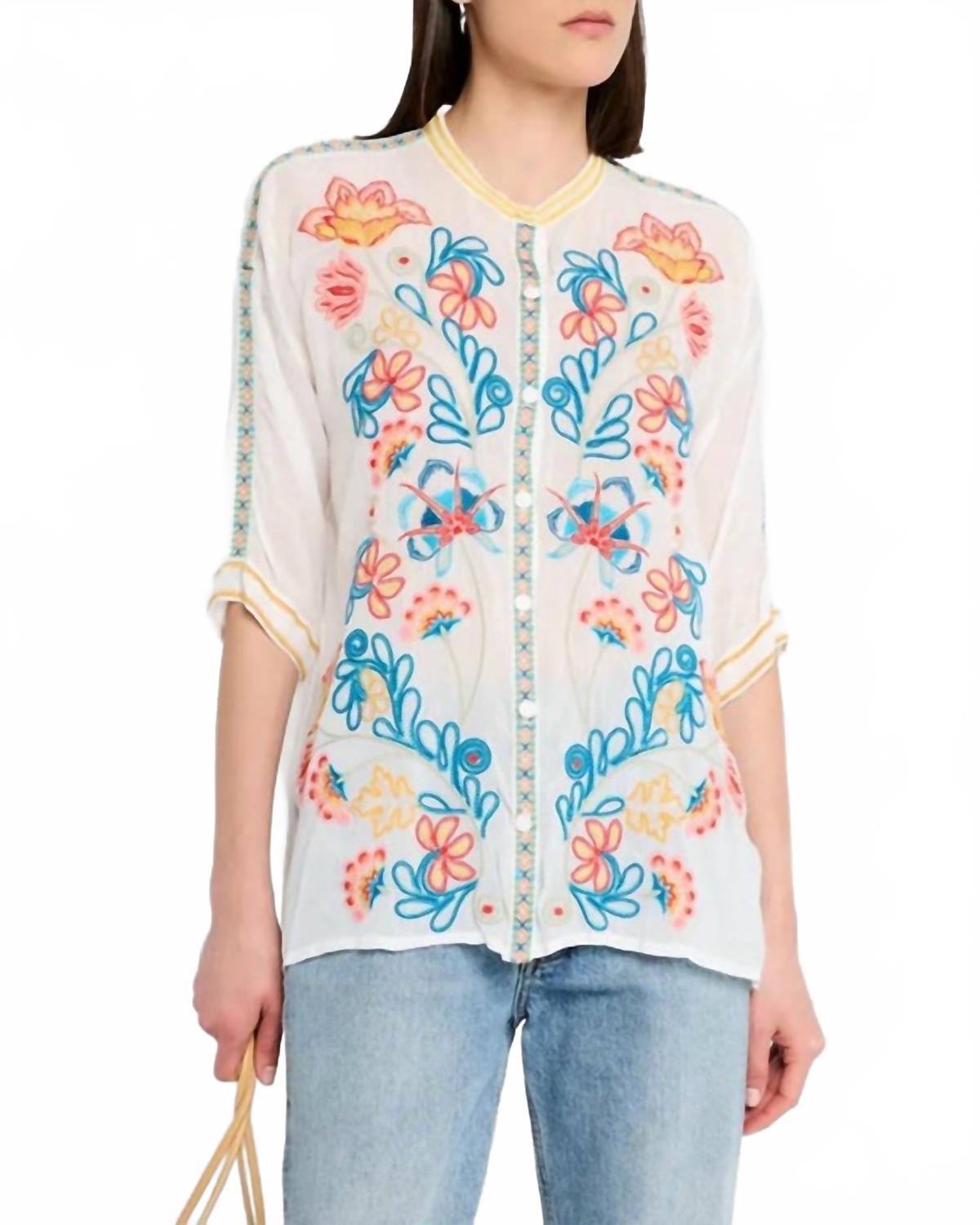 Рубашка Audrey Shirt Patricia в белом цвете Johnny Was
Рубашка Audrey Shirt Patricia в белом цвете Johnny Was