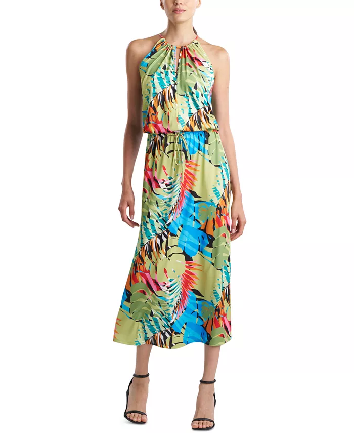 Женское платье с цветочным принтом, пальмами, вырезом-замочком и завязкой на талии Natori, зеленый
Женское платье с цветочным принтом, пальмами, вырезом-замочком и завязкой на талии Natori, зеленый