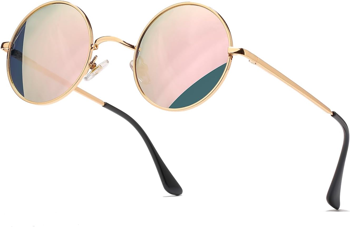 Ретро круглые солнцезащитные очки в стиле хиппи для женщин и мужчин, поляризованные, маленькие круглые (золотая оправа/розовые зеркальные линзы) Canoazo, Gold Frame/Pink Mirrored
Ретро круглые солнцезащитные очки в стиле хиппи для женщин и мужчин, поляризованные, маленькие круглые (золотая оправа/розовые зеркальные линзы) Canoazo, Gold Frame/Pink Mirrored