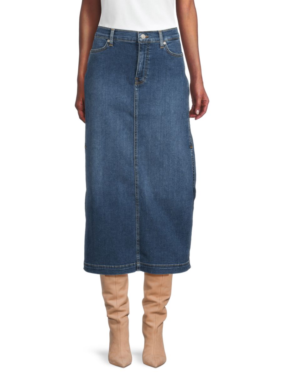 Джинсовая юбка миди с боковыми разрезами 7 For All Mankind, цвет Fawn
Джинсовая юбка миди с боковыми разрезами 7 For All Mankind, цвет Fawn