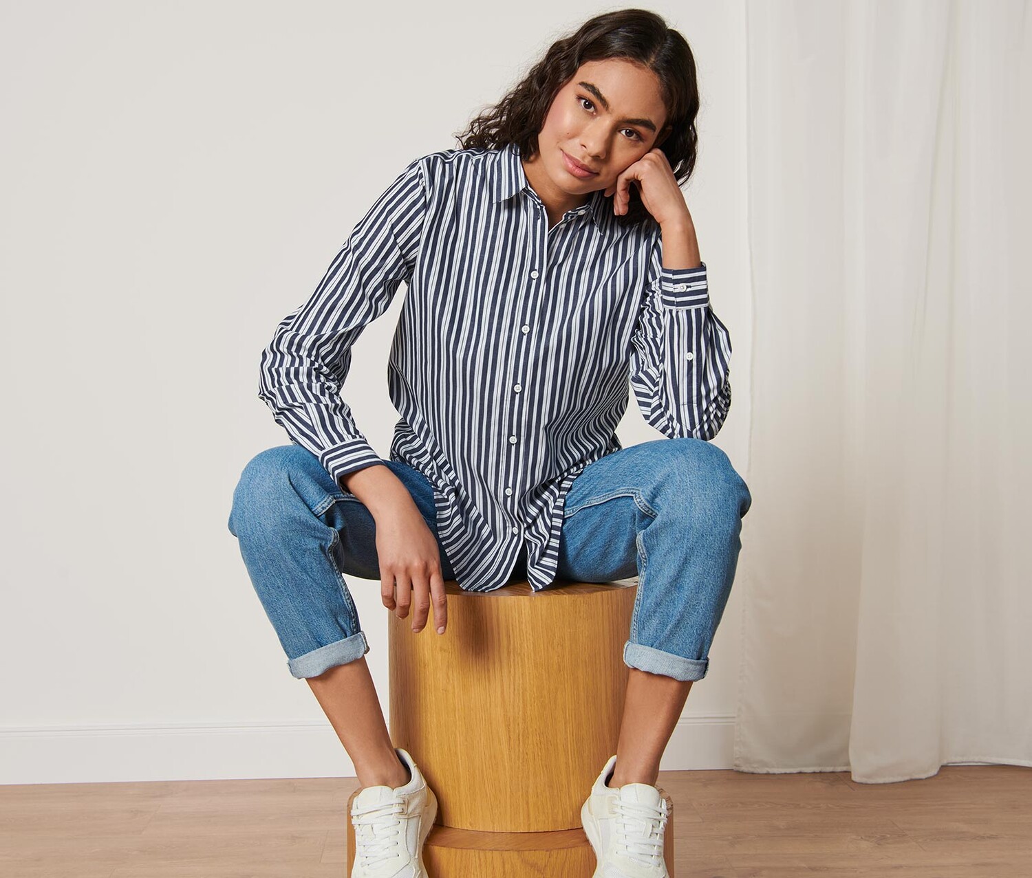 Полосатая блузка из поплина Tchibo
Полосатая блузка из поплина Tchibo