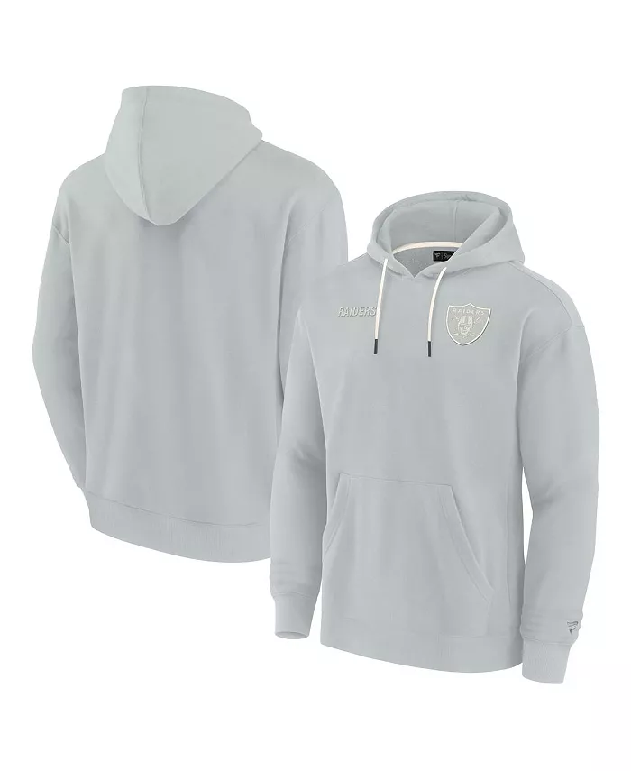 Мужская и женская серая супермягкая флисовая толстовка с капюшоном Las Vegas Raiders Fanatics Signature
Мужская и женская серая супермягкая флисовая толстовка с капюшоном Las Vegas Raiders Fanatics Signature