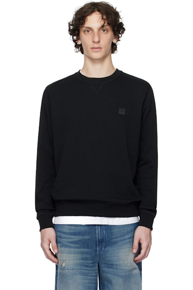 Черная толстовка Regular-Fit с нашивкой-логотипом BOSS 
Черная толстовка Regular-Fit с нашивкой-логотипом BOSS