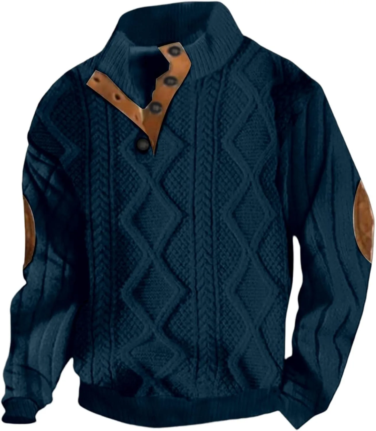 Мужской свитер с воротником стойкой и пуговицами
Мужской свитер с воротником стойкой и пуговицами