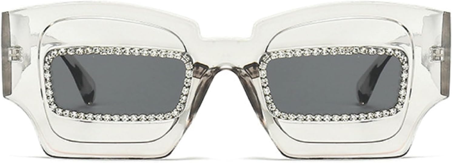 Крупные квадратные солнцезащитные очки со стразами для женщин, модная толстая оправа, защита от УФ-излучения UV400, футуристические дизайнерские солнцезащитные очки с бриллиантами mincl, Gray
Крупные квадратные солнцезащитные очки со стразами для женщин, модная толстая оправа, защита от УФ-излучения UV400, футуристические дизайнерские солнцезащитные очки с бриллиантами mincl, Gray
