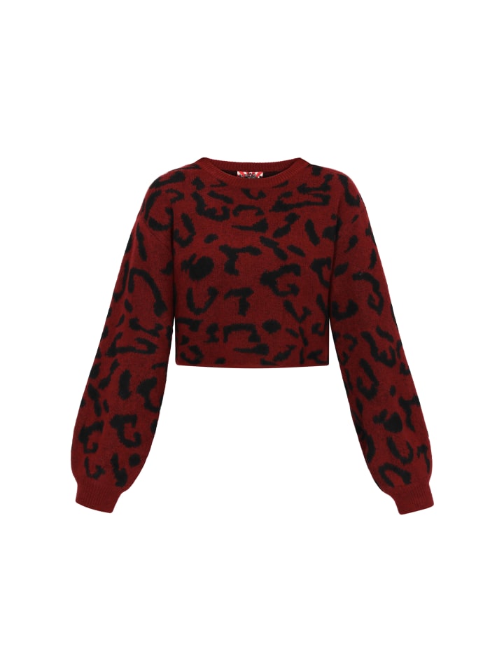 Женский свитер винно-красного и черного цвета myMo ROCKS
Женский свитер винно-красного и черного цвета myMo ROCKS