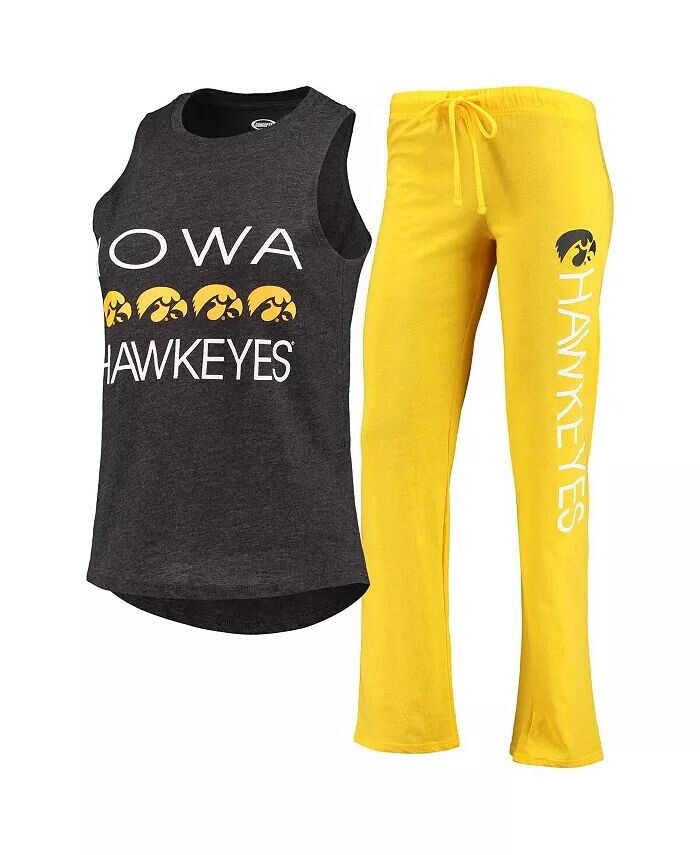 Женский черный, золотой комплект для сна из майки и брюк команды Iowa Hawkeyes Concepts Sport
Женский черный, золотой комплект для сна из майки и брюк команды Iowa Hawkeyes Concepts Sport
