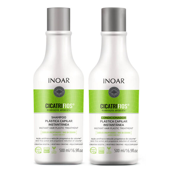 Восстанавливающий набор для поврежденных волос: шампунь, 500 мл + кондиционер, 500 мл Inoar Cicatrifios
Восстанавливающий набор для поврежденных волос: шампунь, 500 мл + кондиционер, 500 мл Inoar Cicatrifios