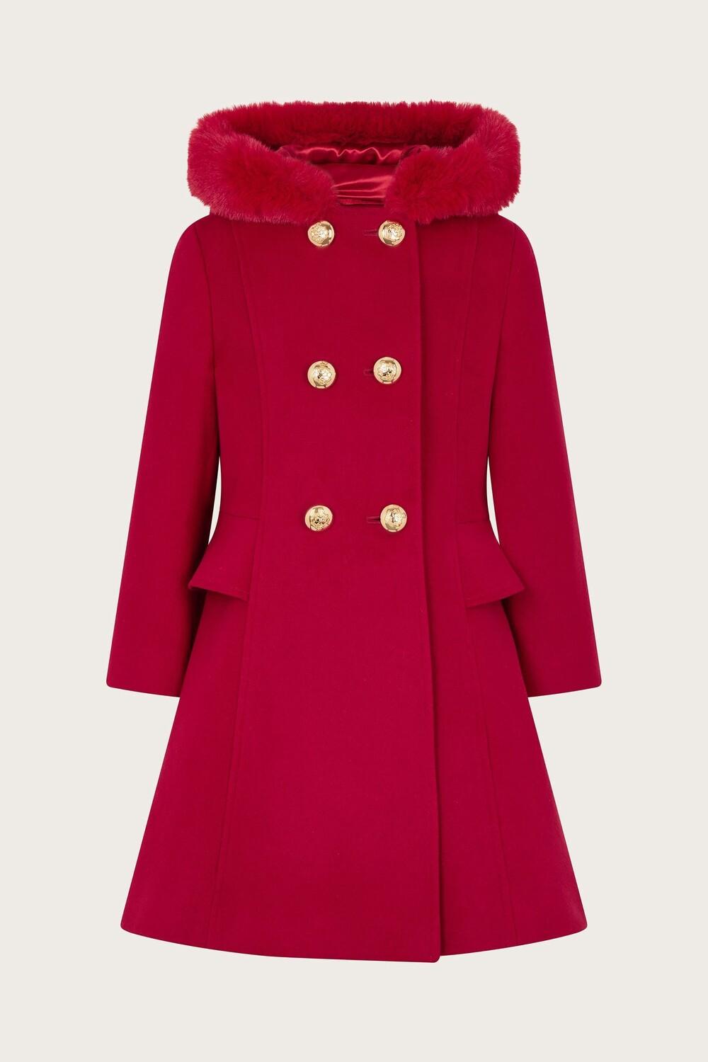 Двубортное пальто с капюшоном из искусственного меха Monsoon, красный
Двубортное пальто с капюшоном из искусственного меха Monsoon, красный
