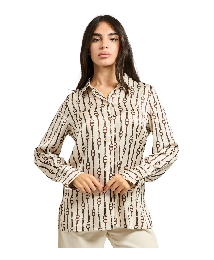 Атласная рубашка с узором «Парту» Pennyblack, бежевый
Атласная рубашка с узором «Парту» Pennyblack, бежевый